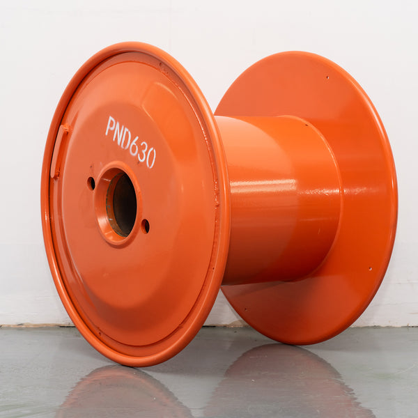Pressed Steel Cable Reel — Durable Orange Metal Spool for Industrial Wire and Cable Winding