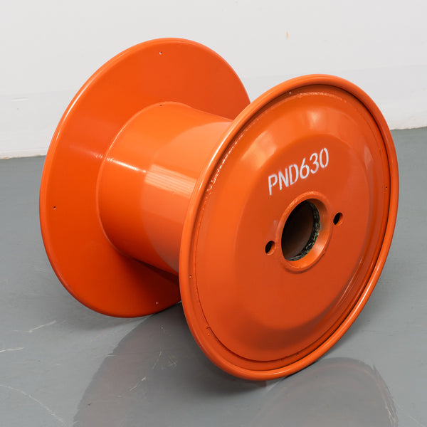 Pressed Steel Cable Reel — Durable Orange Metal Spool for Industrial Wire and Cable Winding