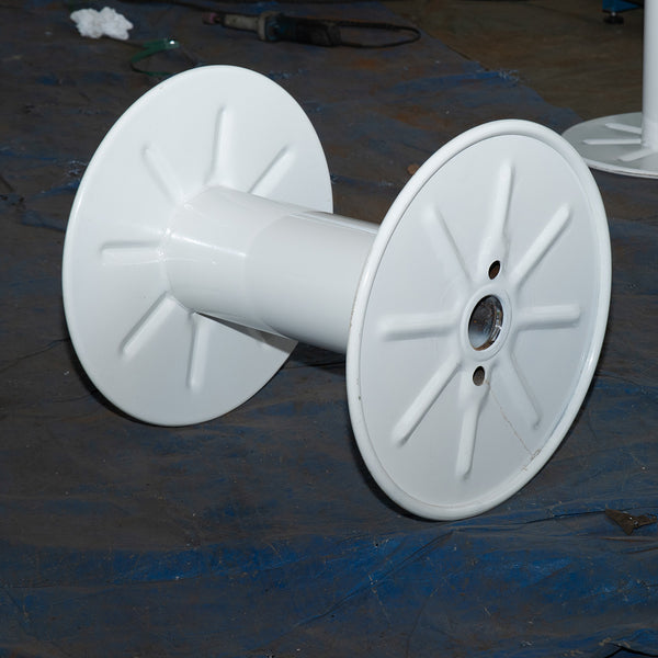 Stamped Steel Cable Reel White